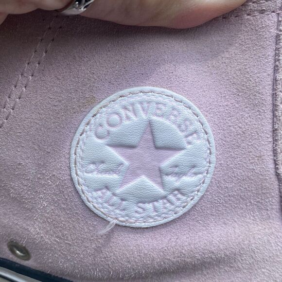 Converse Girls CTAS High GS Playful Llama Pink Suede Sneakers Size 5.5 - Picture 4 of 12